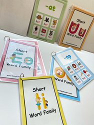 Toddlearner Short Vowel Word Families Cards for Kids, Ages 4+