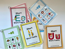 Toddlearner Short Vowel Word Families Cards for Kids, Ages 4+