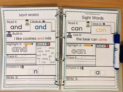 Toddlearner English Sight Words Activity Binder, Ages 4+