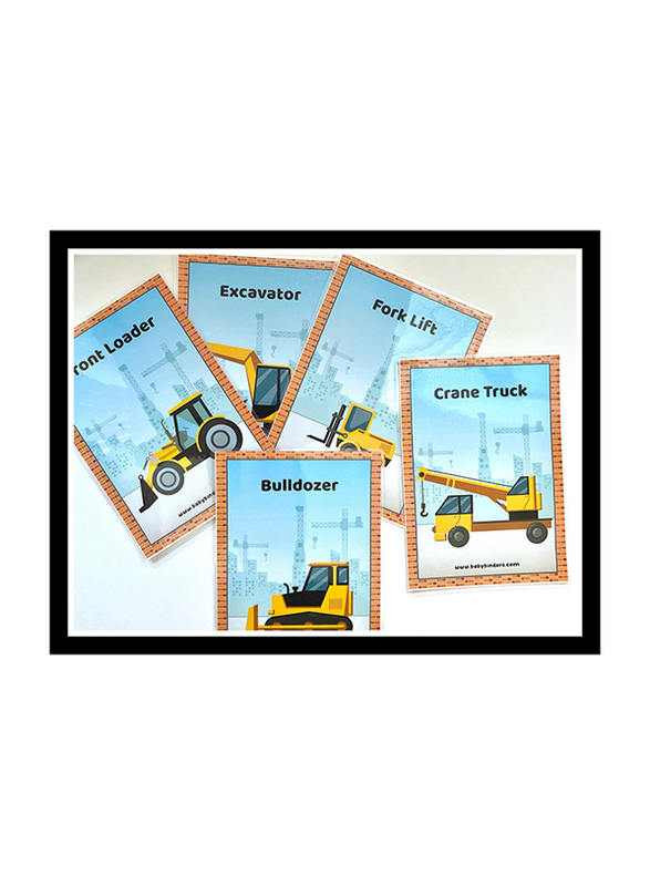 Toddlearner Construction Vehicles Flash Cards for Kids, Ages 1+