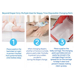 Nappy Time Disposable Changing Mats, Nappy Pad, Baby Diaper Mat, Leak-proof, High Absorbency, 100% Water-proof Size 45x60 - 50 sheets (25 sheets packed in 2)