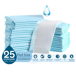 Nappy Time Disposable Changing Mats Pack of 25, Nappy Pad, Baby Diaper Mat, Leak-proof, High Absorbency, 100% Water-proof Size 45x60