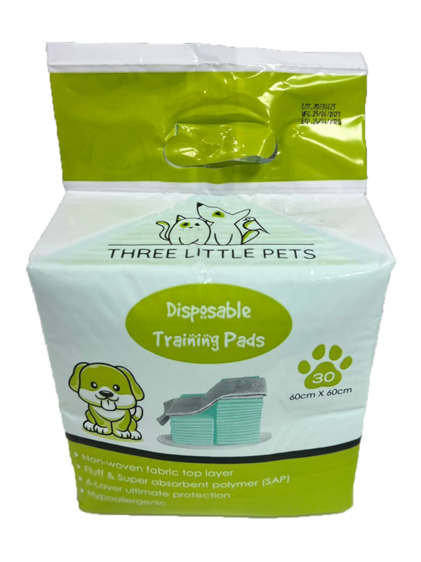 

Three Little Pets Disposable Absorbent Quick Drying Leak-Proof Pee Pads, Disposable Training Pads For Pets with 6 Highly Absorbent Layers, Puppy Pads