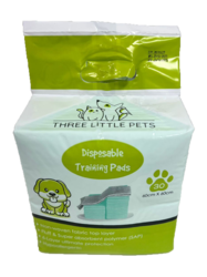 Three Little Pets Disposable Absorbent Quick Drying Leak-Proof Pee Pads, Disposable Training Pads For Pets with 6 Highly Absorbent Layers, Puppy Pads For Potty Training For Pets 60X60cm, 30 Pieces