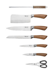 Edenberg 8-Piece Kitchen Knife Set, Brown/Silver