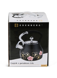 Edenberg 3.0L Whistling Stainless Steel Electric and Gas Kettle, White