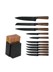 12-Piece Knife Set, Brown
