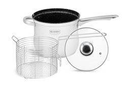 Edenberg 3.8 Ltr Stainless Steel Sauce Pan with Lid + Basket, EB-1510, White