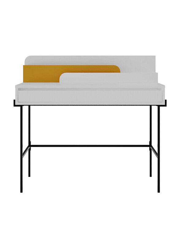

Generic Leila Working Table, White/Mustard