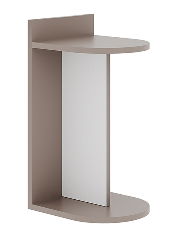 Dom Side Table, Light Mocha/White