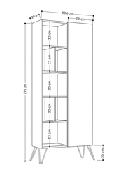 Jedda Bookcase, Oak/Anthracite