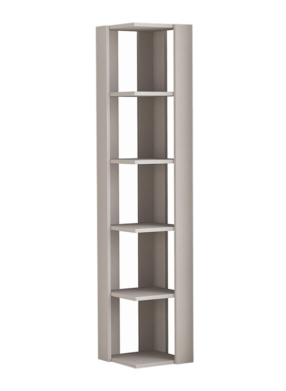 Nati Corner Bookcase, Light Mocha