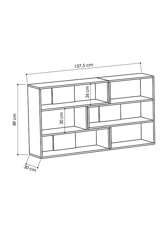 Molly No.3 Bookcase, Burgundy