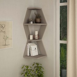 Sablor Corner Shelf, Light Mocha