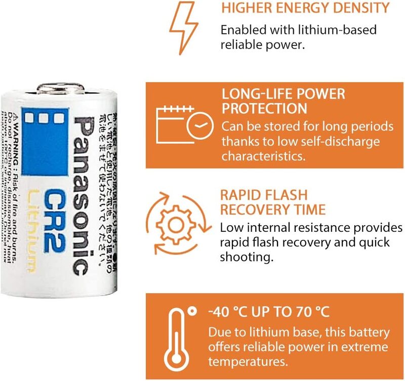 Panasonic CR123A Lithium 3V Battery, 1 Piece, White