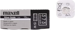Maxell MSSR916/373SB Oxide Batteries, 10 Pieces, Silver