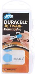 Duracell Size 675 Activair Hearing Aid Batteries, 6 Pieces, Multicolour