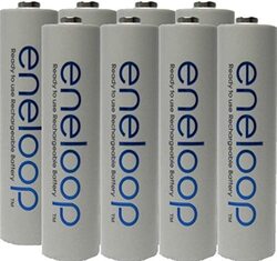 Eneloop 8-Piece Aaa 4Th Generation Nimh Pre-Charged Rechargeable Battery, 70-ZP2A-6D26, White
