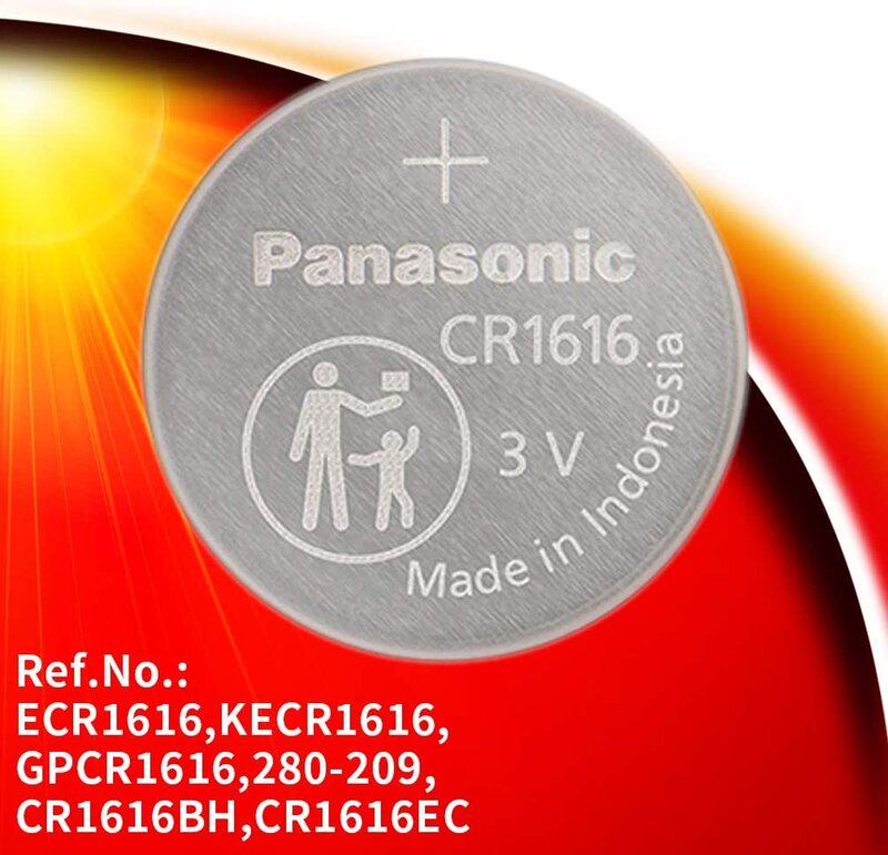 Panasonic CR1616 3V Lithium Coin Battery, 5 Pieces, Silver