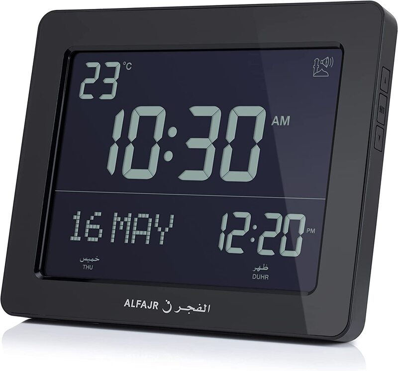 Al Fajr CF-19 Azan Clock, Black
