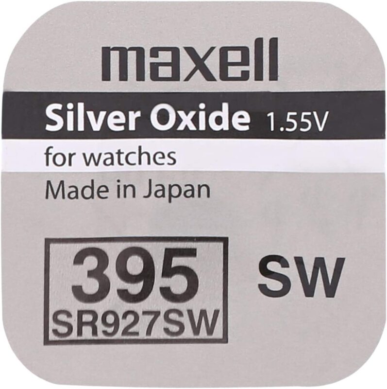 Maxell MSSR927/395SB Oxide Batteries, 10 Pieces, Silver