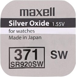 Maxell MSSR920/371SB Oxide Batteries, 10 Pieces, Silver