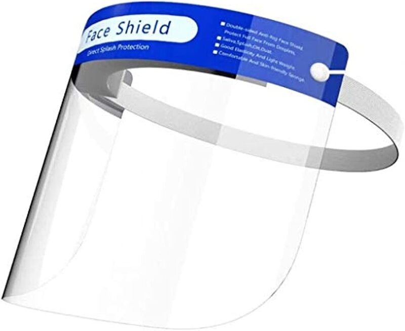 Reusable Adjustable Safety Face Shield, 10 Pieces, Transparent