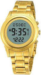 Al-Harameen Digital Unisex Watch with Stainless Steel Band, HA 6382FG, Grey-Gold