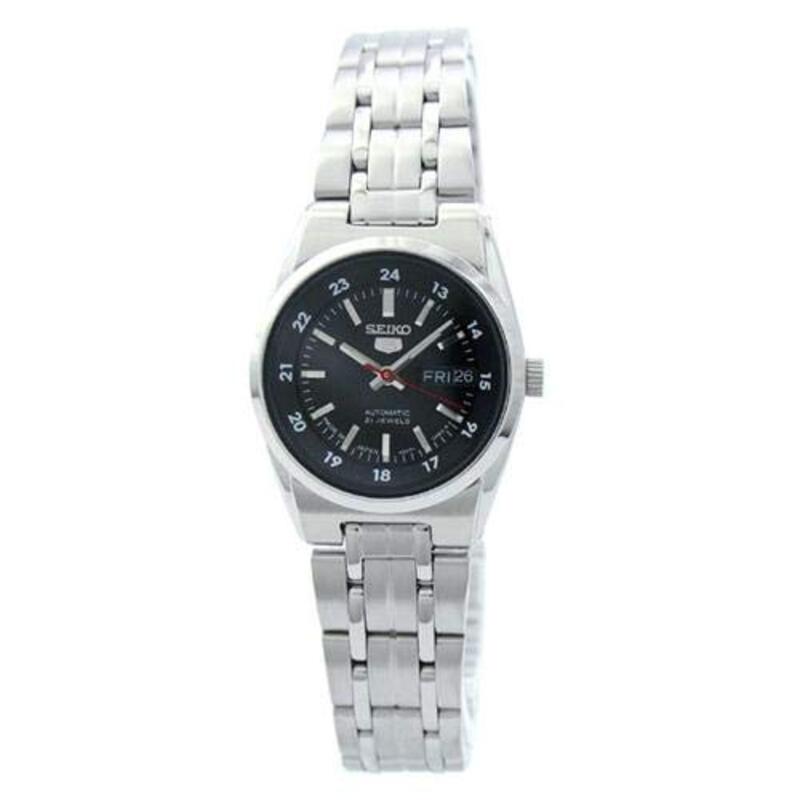 Seiko Analog Watch for Women with Stainless Steel Band, Water Resistant, SYMB99J1, Black-Silver