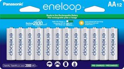 Panasonic Eneloop AA 2100 Cycle Ni-mh Pre-charged Rechargeable Batteries, 12 Pieces, White