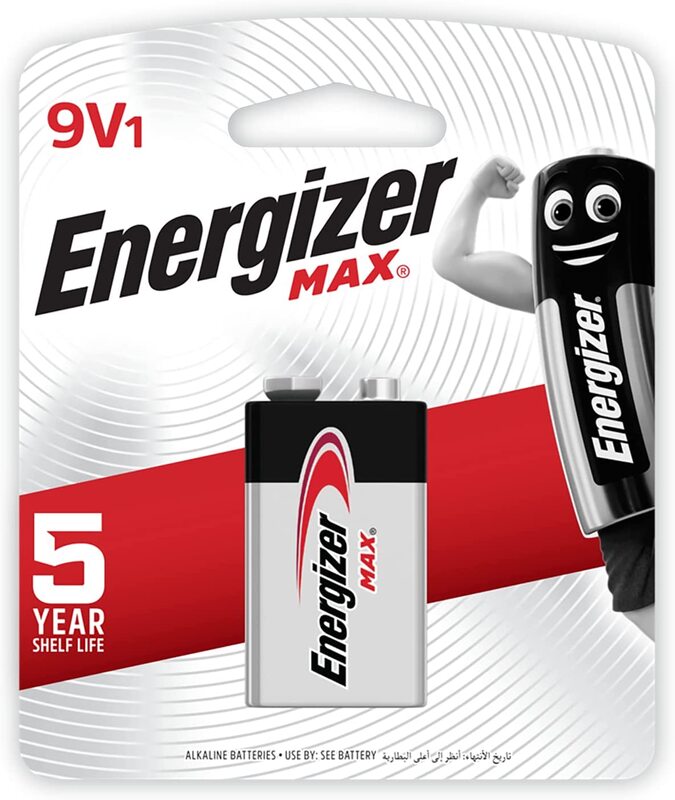 Energizer Max 9V Square Alkaline Batteries, 1 Piece, Silver/Black