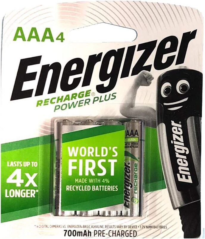Energizer AAA Power Plus Rechargeable Batteries, 700 mAh, 4 Pieces