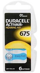 Duracell Size 675 Activair Hearing Aid Batteries, 6 Pieces, Multicolour