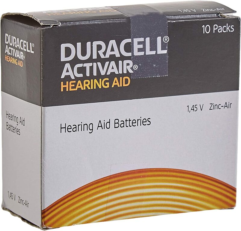 Duracell EasyTab/Activair Type 312 Hearing Aid Batteries, Silver, Pack of 60