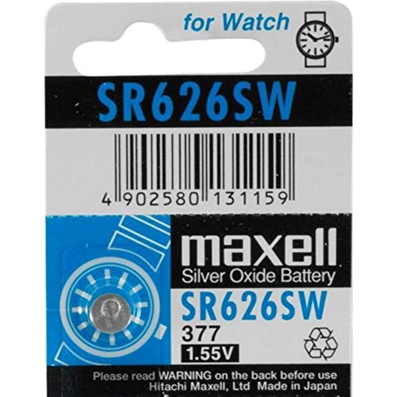Maxell SR626SW Oxide Batteries, 1 Piece, Silver