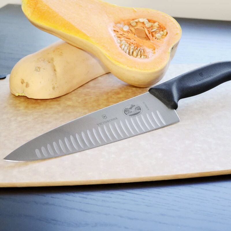 Victorinox 8-inch Swiss Classic Chef's Knife with Granton Blade, Black