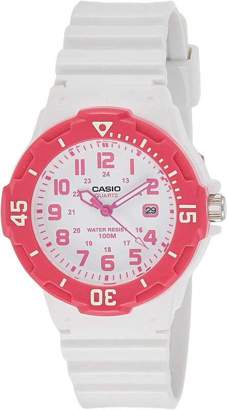 Casio Analog Watch for Women with Resin Band, Water Resistant, LRW-200H-4BVEF, White