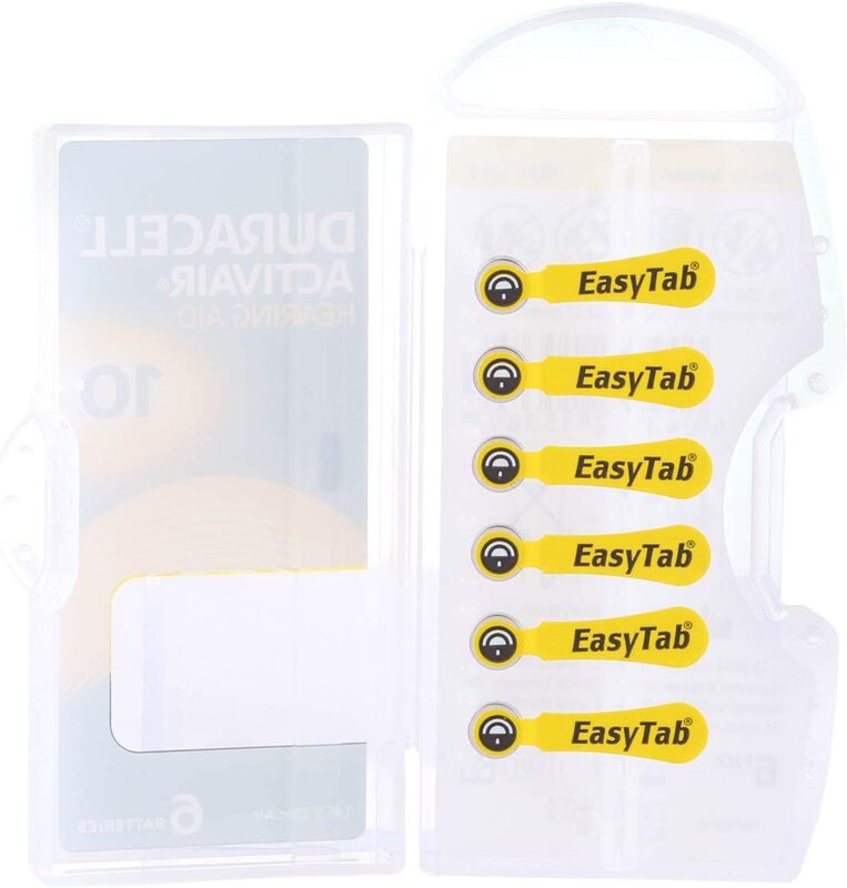 Duracell Size 10 Activair Hearing Aid Batteries, 6 Pieces, Multicolour