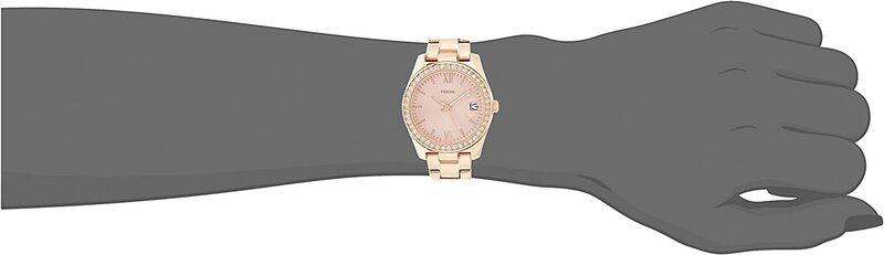 Fossil Scarlette Analog Watch for Women with Stainless Steel Band, Water Resistant, ES4318, Rose Gold