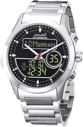 Al-Harameen Analog/Digital Unisex Watch with Synthetic Band, HA 6101SW, Black-Silver