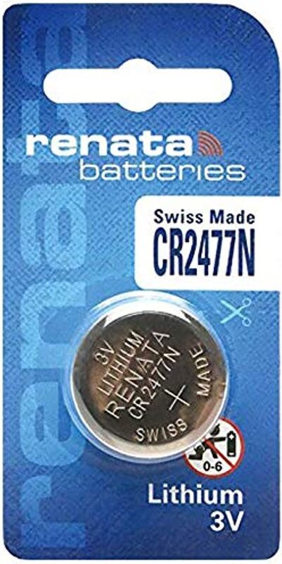 Renata CR2477N 3V Lithium Batteries, 1 Piece, Silver
