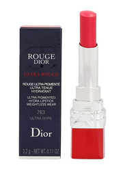 Dior Rouge Dior Ultra Rouge Lipstick, 3.11gm, 763 Ultra Hype, Pink