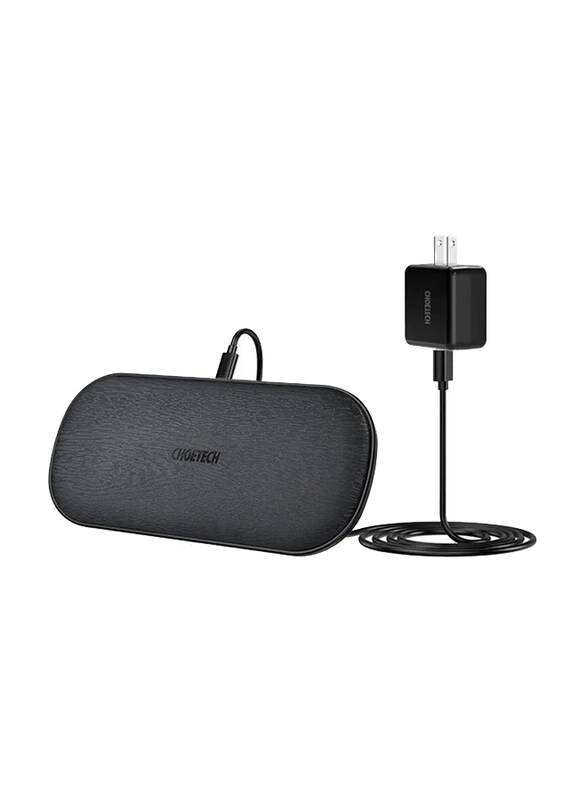 

Choetech 5-Coil Dual Fast Wireless Charging Pad, T535-S, Black