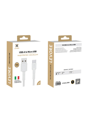 Levore 1-Meter Micro B USB Charging Cable, USB Type A Male to Micro B USB for Smartphones, White