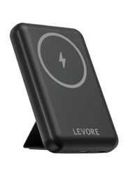 Levore 5000mAh Fast Charging Wireless Magnetic PowerBank, Black