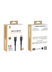 Levore 1.8-Meter 20W Lightning Cable, USB Type-C to Lightning Cable for Smartphones/Tablets, Black