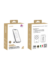 Levore 5000mAh Fast Charging Wireless Magnetic PowerBank, White