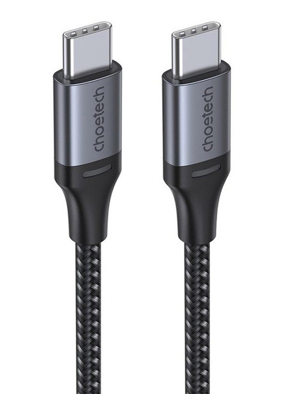 

Choetech 1-Meter Nylon Braided 60W USB Type-C Cable, USB Type-C to USB Type-C for Smartphones/Tablets, XCC-AN6210, Black/Grey