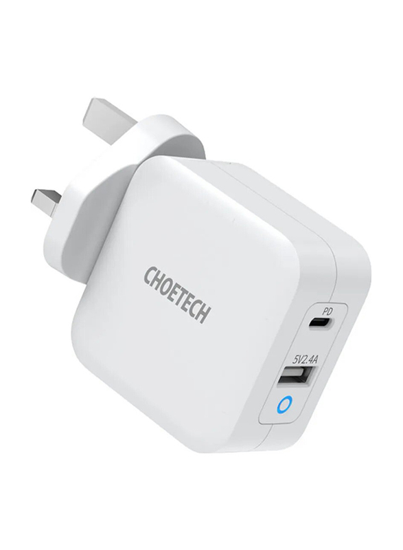 

Choetech PD+QC 65W Gan Fast Wall Charger, PD8002-UK, White