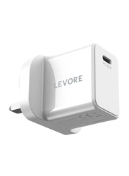 Levore 25W 1XUSB-C Power Delivery Fast Charging Wall Charger, White